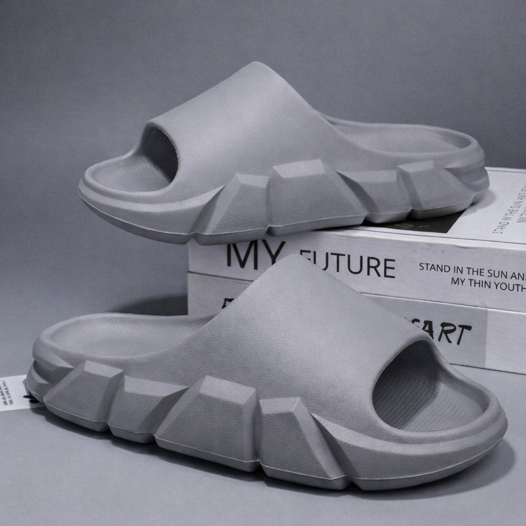 Nova Slide gris de suela gruesa